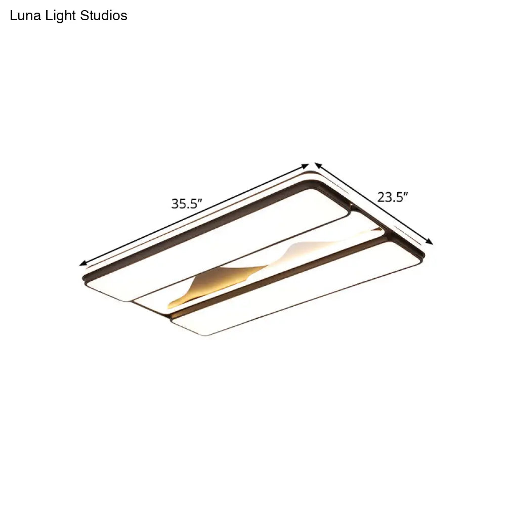 Modernist Led Black Flush Mount Ceiling Light In Warm/White 16.5’/20.5’/35.5’ Wide