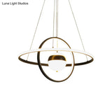 Modernist Led Black Pendulum Lamp With Acrylic Globe Shade – Stylish Hanging Ceiling Light
