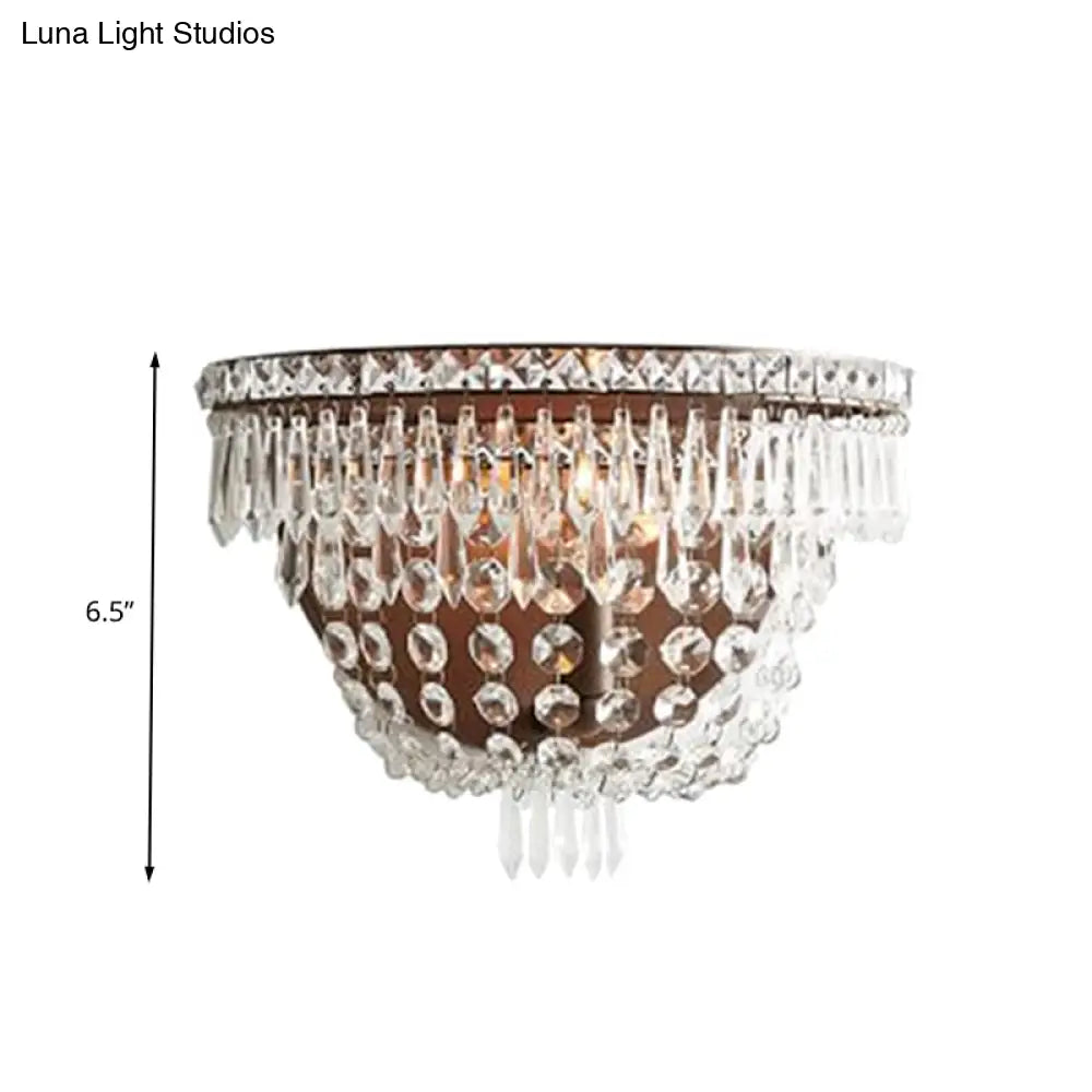 Modernist Led Crystal Basket Wall Sconce For Bedroom Lighting