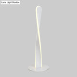 Modernist Led Desk Lamp: White Spiral Reading Light For Bedroom
