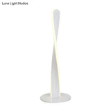 Modernist Led Desk Lamp: White Spiral Reading Light For Bedroom