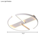 Modernist Led Flush Mount Ceiling Fixture - Acrylic Symmetric Circular Design (16’/19.5’ Wide)
