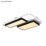 Modernist Led Flush Mount Lamp Black & White 21.5’/35.5’ Wide Metal Ceiling Fixture For Living