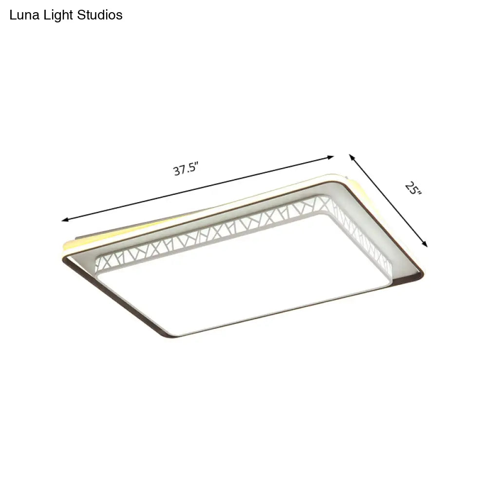 Modernist Led Flush Mount Lamp With White Acrylic Shade - Bedroom Lighting