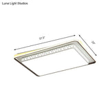 Modernist Led Flush Mount Lamp With White Acrylic Shade - Bedroom Lighting