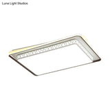 Modernist Led Flush Mount Lamp With White Acrylic Shade - Bedroom Lighting
