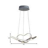 16/19.5 Wide Grey Twisted Chandelier Lamp - Modern Led Acrylic Hanging Light Kit In White/Warm