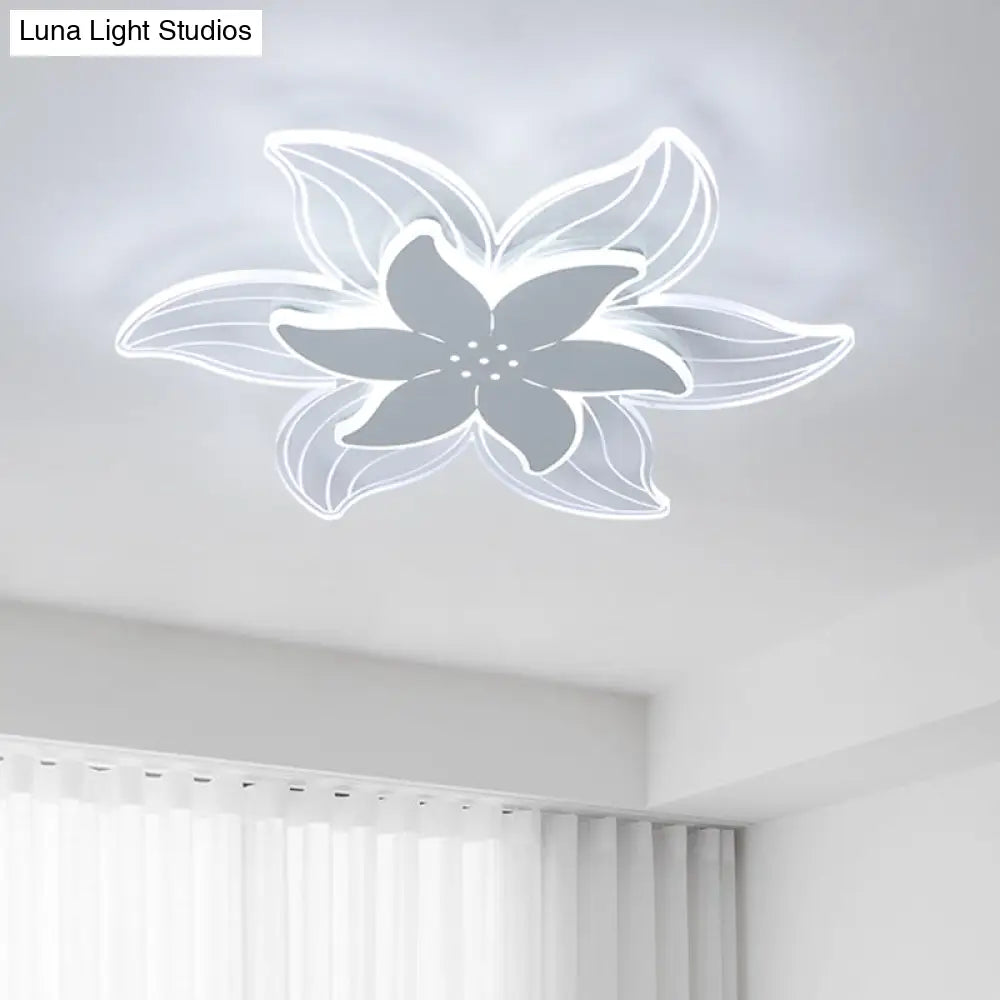 Modernist Led Starfish Ceiling Flush Mount Light Acrylic White Flushmount Warm/White 16.5’/20.5’ W