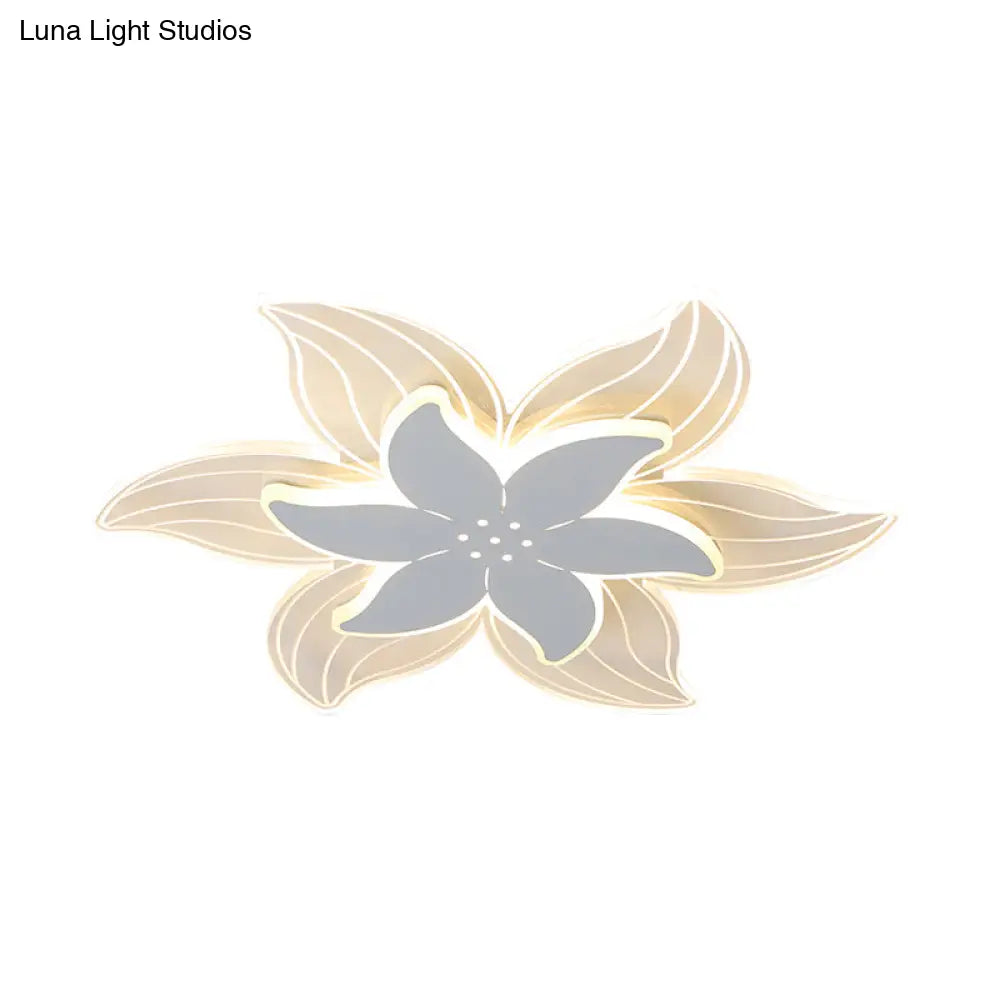 Modernist Led Starfish Ceiling Flush Mount Light Acrylic White Flushmount Warm/White 16.5’/20.5’ W