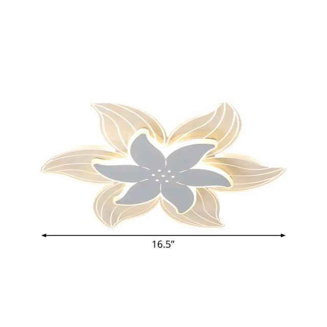 Modernist Led Starfish Ceiling Flush Mount Light Acrylic White Flushmount Warm/White 16.5/20.5 W