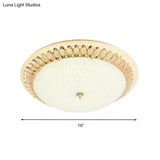 Modernist Led White Ceiling Mount With Clear Crystal Decoration - Dome Glass Flush Lamp In