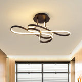 Modernist Ledflush Mount Ceiling Light Fixture Black/White/Gold Acrylic Shaded With White Light-