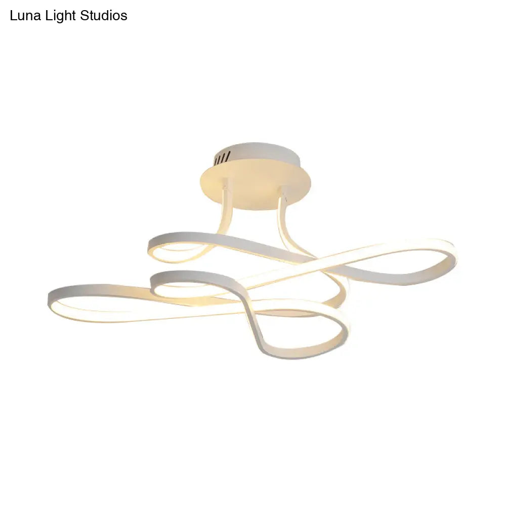 Modernist Ledflush Mount Ceiling Light Fixture Black/White/Gold Acrylic Shaded With White Light-