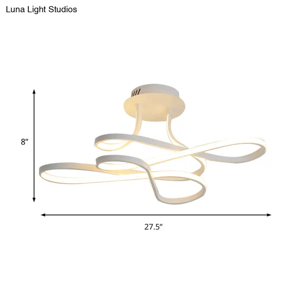 Modernist Ledflush Mount Ceiling Light Fixture Black/White/Gold Acrylic Shaded With White Light-