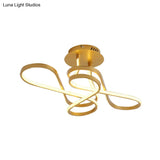 Modernist Ledflush Mount Ceiling Light Fixture Black/White/Gold Acrylic Shaded With White Light-