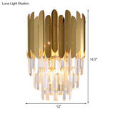 Modernist Metal And Crystal Bedside Wall Lamp With 1 Brass Light