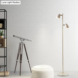Modernist Metal Floor Reading Lamp - Trumpet Shape 2/3-Head White Ideal For Study Room