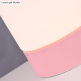 Modernist Metal & Frosted Glass Flush Mount Light - Pink/Gray Ceiling Lighting