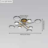 Modernist Metal Ring Chandelier Pendant Light With Hanging Cord - Perfect For Living Room
