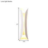 Modernist Metal Wall Lamp Sconce Curved 2-Light Fixture In Metallic Black/White Height Options: