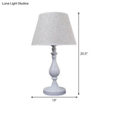Modernist Metallic Desk Lamp: Urn-Shaped White Table Light With Fabric Shade