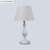 Modernist Metallic Desk Lamp: Urn-Shaped White Table Light With Fabric Shade