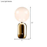 Modernist Milky Glass Small Desk Lamp Gold Finish 7/9.5 Wide