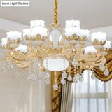 Gold Opal Glass Bud Chandelier: Modernist Pendant Light For Living Room 6 /