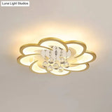Modernist Petal Flush Ceiling Light In Gold With Led Warm/White - Available 20.5’/27’ Sizes