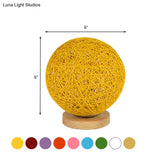 Modernist Rattan Ceiling Mount Light: Blue/Flaxen Globe Shade 6’/8’ Wide 1 Bulb Flush Lighting