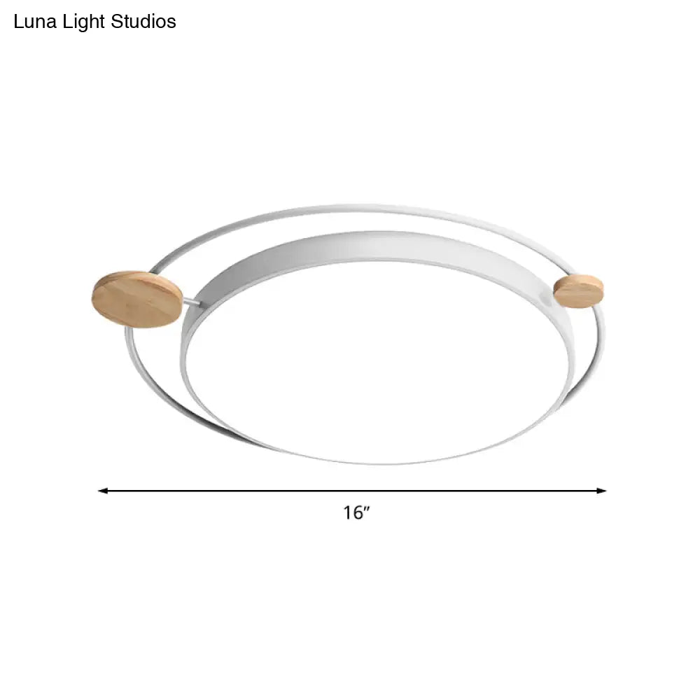 Modernist Round Ceiling Mounted Led Flush Light In Gray/White - Acrylic Multiple Sizes Natural/3