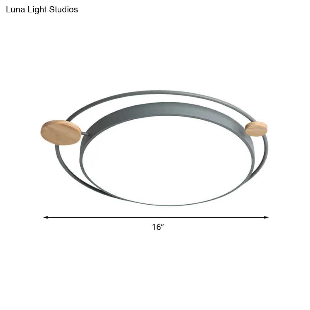 Modernist Round Ceiling Mounted Led Flush Light In Gray/White - Acrylic Multiple Sizes Natural/3