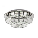 Modernist Round Crystal Semi Flush Light: 2 Tier Clear/Amber Ceiling Mount In Neutral/Warm/White -