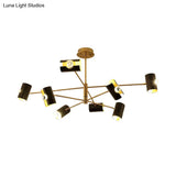 Modernist Starburst Chandelier Pendant Light - Metal 4/6/8 Lights Black Hanging Ceiling Lighting
