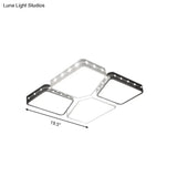 Modernist Style Acrylic Flush Mount Bedroom Lighting - 19.5’/23.5’ Square Led Ceiling Light In