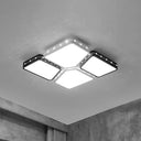 Modernist Style Acrylic Flush Mount Bedroom Lighting - 19.5’/23.5’ Square Led Ceiling Light In