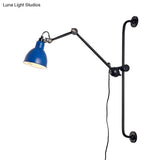 Modernist Style Black/White Dome Shade Wall Light With Adjustable Metal Lamp - Ideal For Dining Room