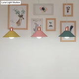 Modernist Style Conical Suspended Lamp - Metallic Hanging Light Fixture 1 Black/White Living Room