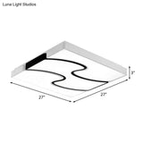 Modernist Style Led Flush Mount Lighting In White - 16.5’/27’ Width For Living Room