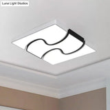 Modernist Style Led Flush Mount Lighting In White - 16.5’/27’ Width For Living Room