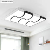 Modernist Style Led Flush Mount Lighting In White - 16.5’/27’ Width For Living Room