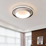 Modernist Style Metallic Dish Ceiling Lamp - 16’/19.5’ Dia Led Flush Mount In Warm/White Light