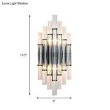 Modernist Tubular Wall Lighting With Clear Crystal 2 Lights Chrome Finish - Living Room Fixture
