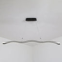 Modernist Wavy Strip Led Island Pendant - Acrylic Dining Room Hanging Lamp Kit Black / 39.5 Natural