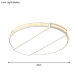 Modernist White Led Ceiling Lighting For Bedroom - Faceted Cut Crystal Disc Flush Mount