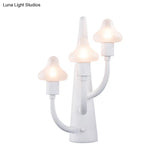 Modernist White Led Wall Lamp With Mushroom Opal Glass Shade - 2/3 Lights Living Room Sconce