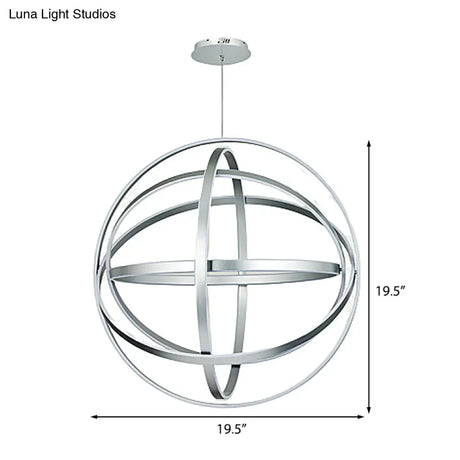 Modernistic Acrylic Globe Chandelier Pendant - 19.5’ Wide 1-Light White Ceiling Fixture