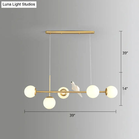 Modo Island Glass 5-Light Pendant Light For Restaurants