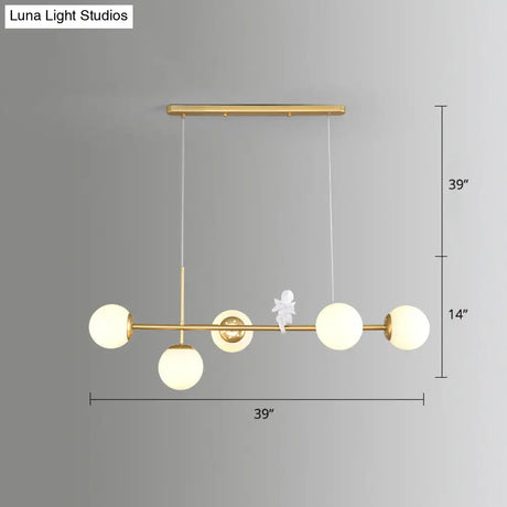 Modo Island Glass 5-Light Pendant Light For Restaurants
