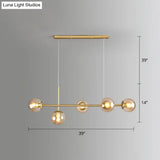 Modo Island Glass 5-Light Pendant Light For Restaurants